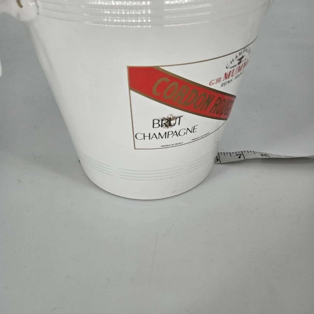 G.H. Mumm Cordon Rouge Champagne Ice Bucket White‎ Metal Barware France